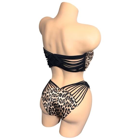 VICTORIA'S SECRET Archives Swim Macrame Bandeau Top XL & Macrame Bottoms M $120 - Picture 9 of 15